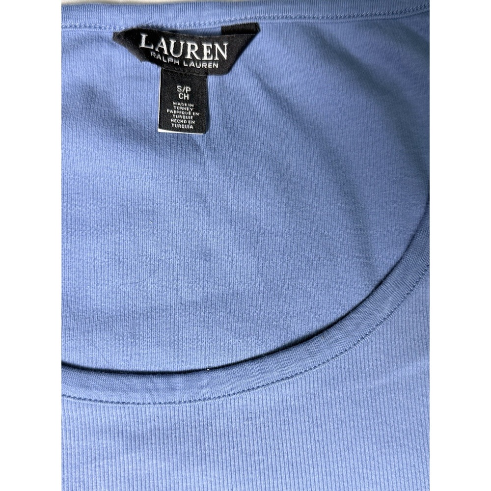 Ralph Lauren Black Label Stretch Tank Top Womens Blue Ribbed Small - Picture 2 of 4
